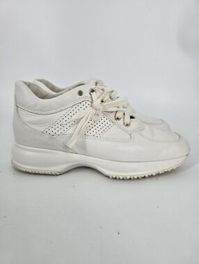 Hogan Interactive Women's H Bucata White Leather Sneakers Size 36 with Box
